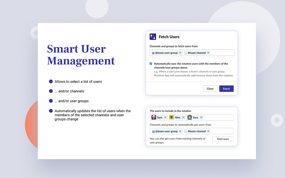 Rotation App mobile preview — Office Management app on the Slack Marketplace