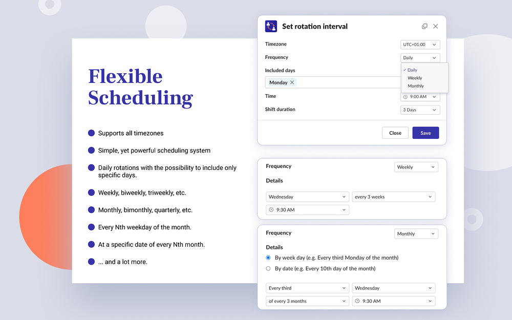 Rotation App dashboard view — Office Management app on the Slack Marketplace