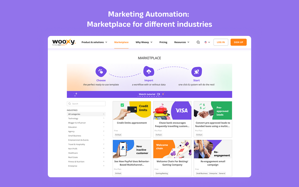 Wooxy mobile preview — Marketing app on the Slack Marketplace