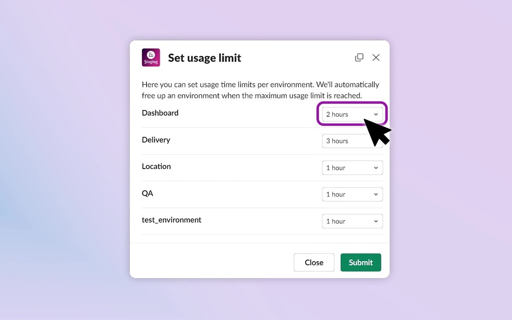 Staging integration setup — Brilliant Bots app on the Slack Marketplace