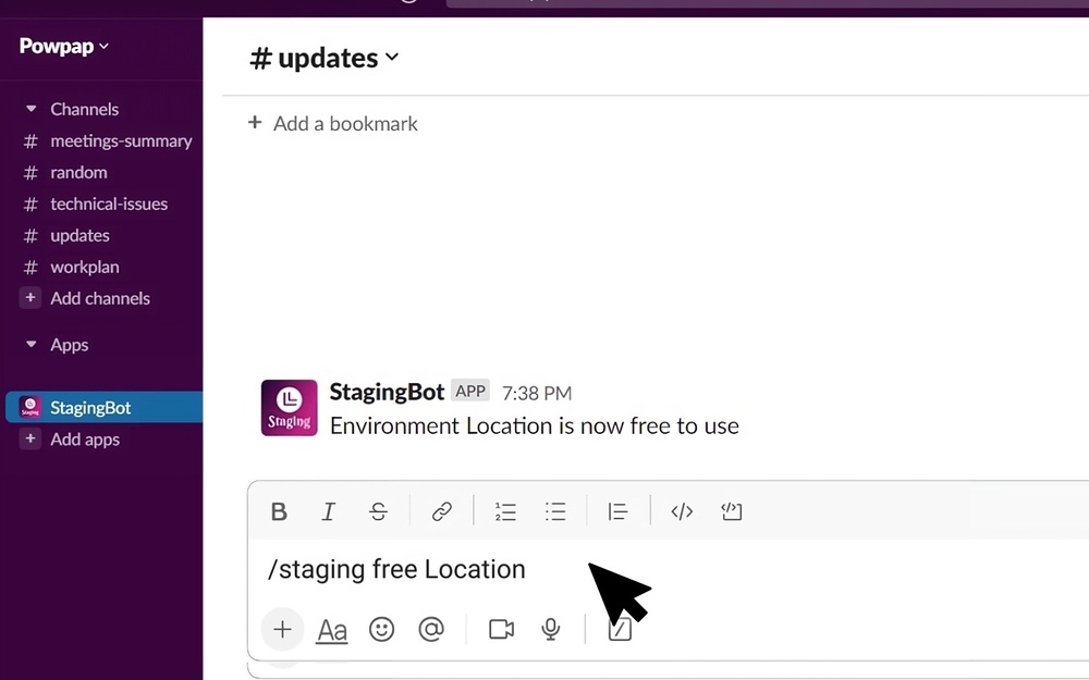 Staging feature detail — Brilliant Bots app on the Slack Marketplace