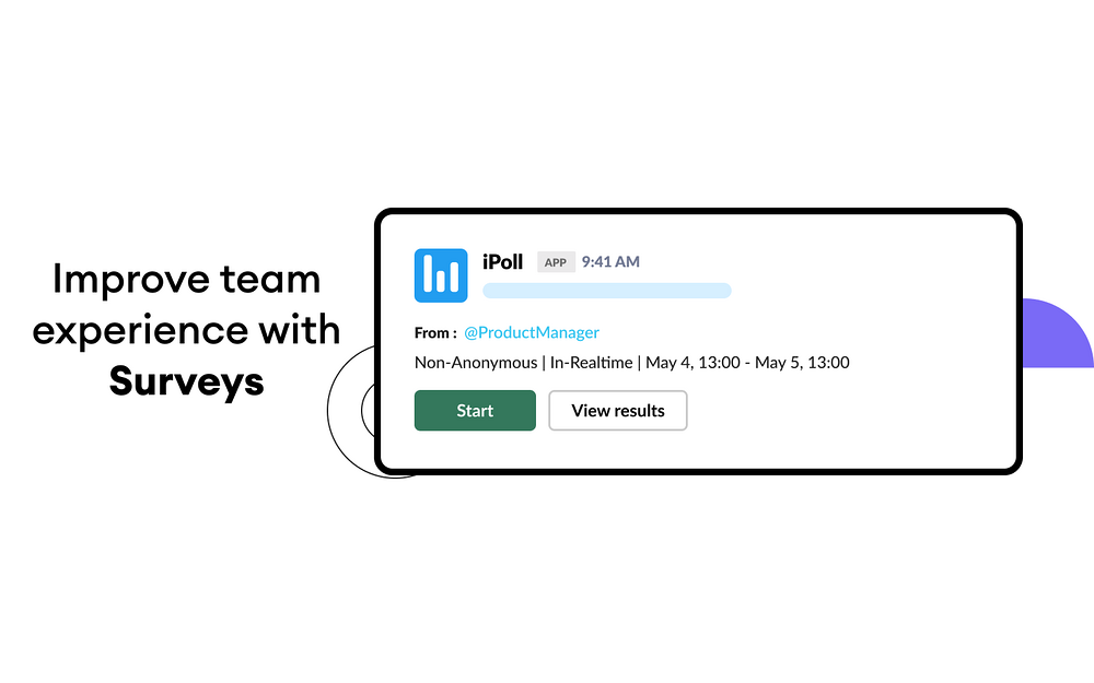iPoll dashboard view — Brilliant Bots app on the Slack Marketplace