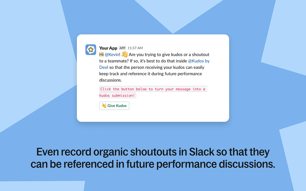 Kudos ⚡ by Deel dashboard view — Office Management app on the Slack Marketplace