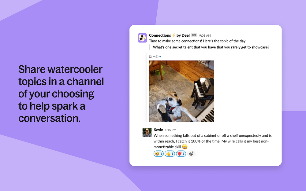 Connections ⚡ by Deel feature detail — Working from home app on the Slack Marketplace