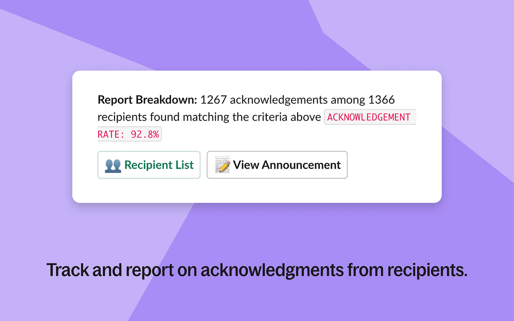 Announcements ⚡ by Deel dashboard view — Office Management app on the Slack Marketplace