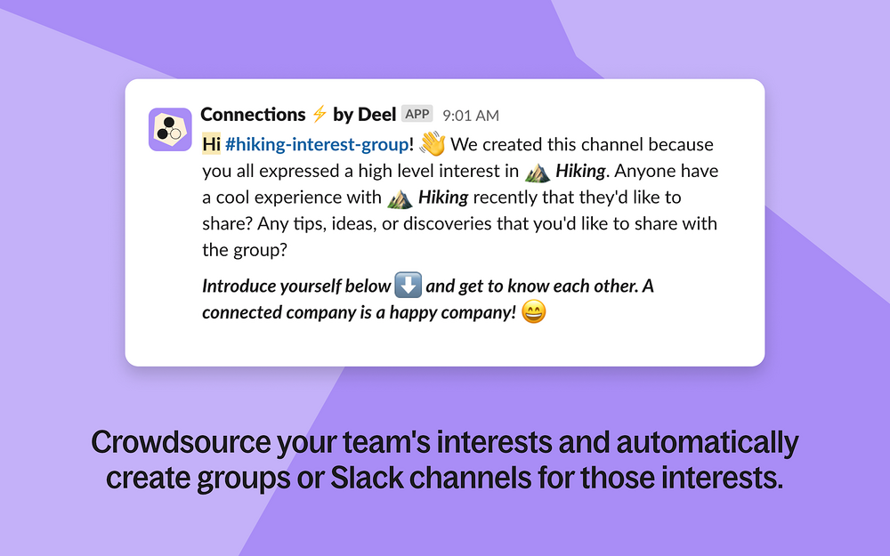 Connections ⚡ by Deel dashboard view — Working from home app on the Slack Marketplace