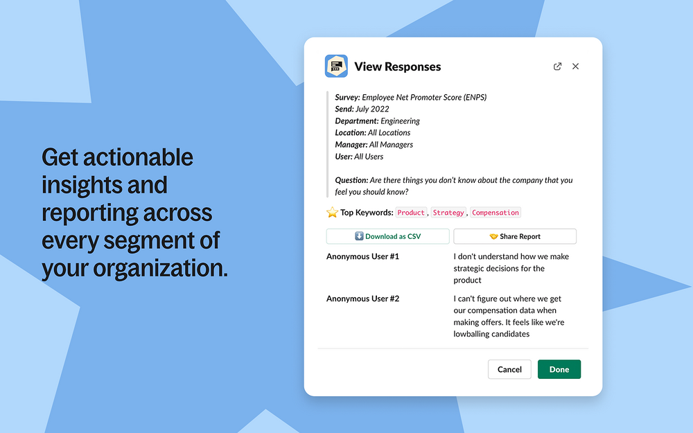 Pulse Surveys ⚡ by Deel settings interface — Office Management app on the Slack Marketplace