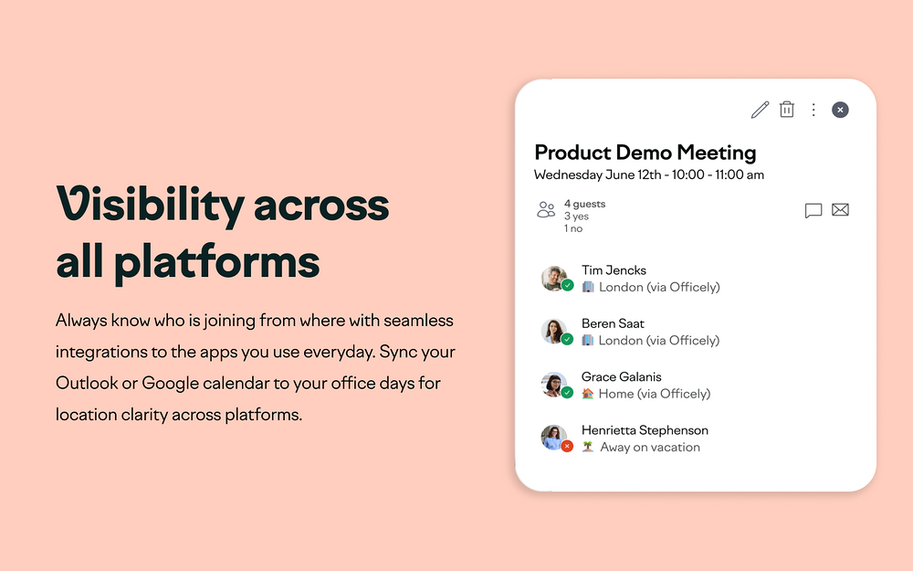Officely - Desk Booking mobile preview — Social & Fun app on the Slack Marketplace