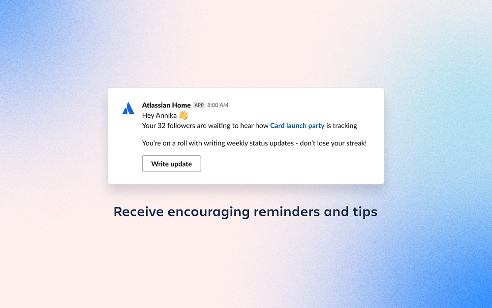 Atlassian Home settings interface — Project Management app on the Slack Marketplace