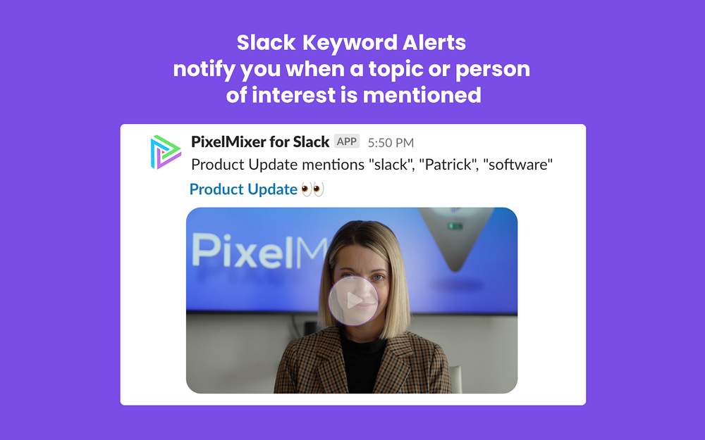 PixelMixer Assistant integration setup — Voice & Video app on the Slack Marketplace