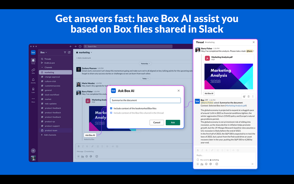 Box feature detail — MCP registry app on the Slack Marketplace