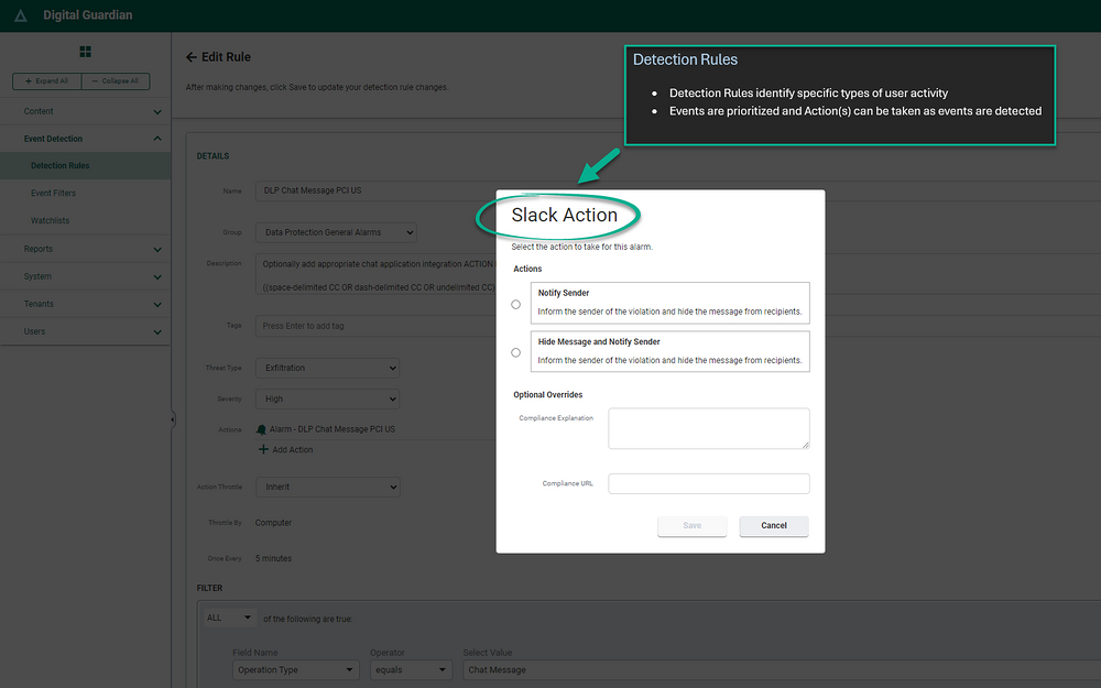 Fortra's Digital Guardian primary marketing image — Security & Compliance app on the Slack Marketplace