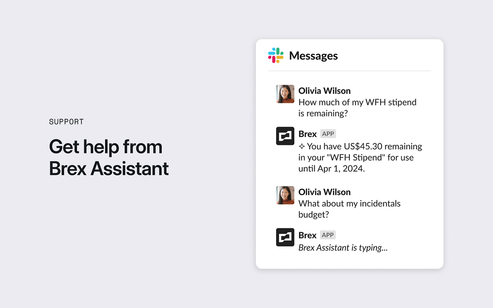 Brex feature detail — MCP registry app on the Slack Marketplace