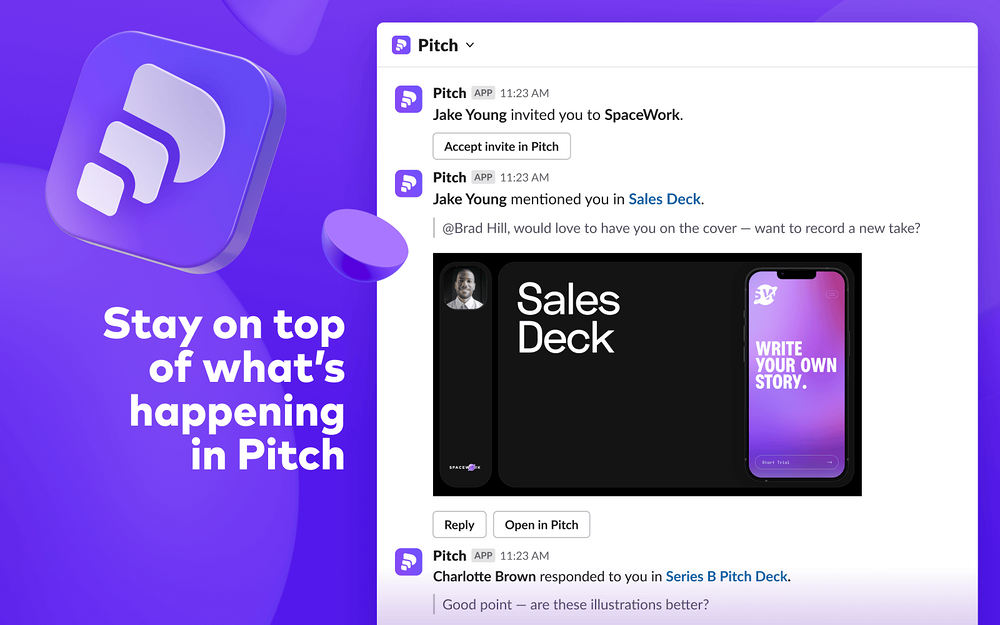 Pitch feature detail — Design app on the Slack Marketplace