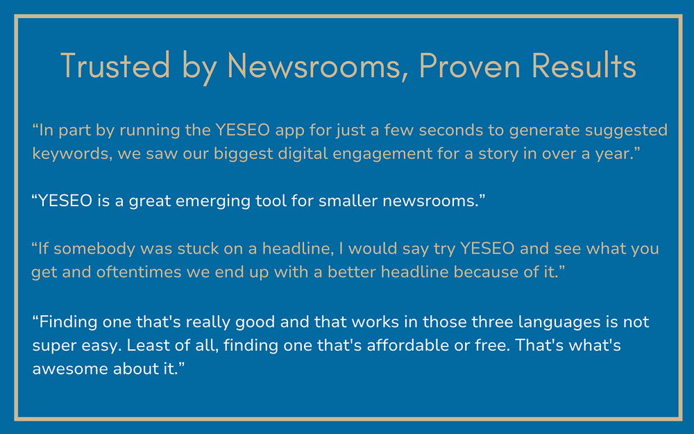 YESEO feature detail — Media & News app on the Slack Marketplace