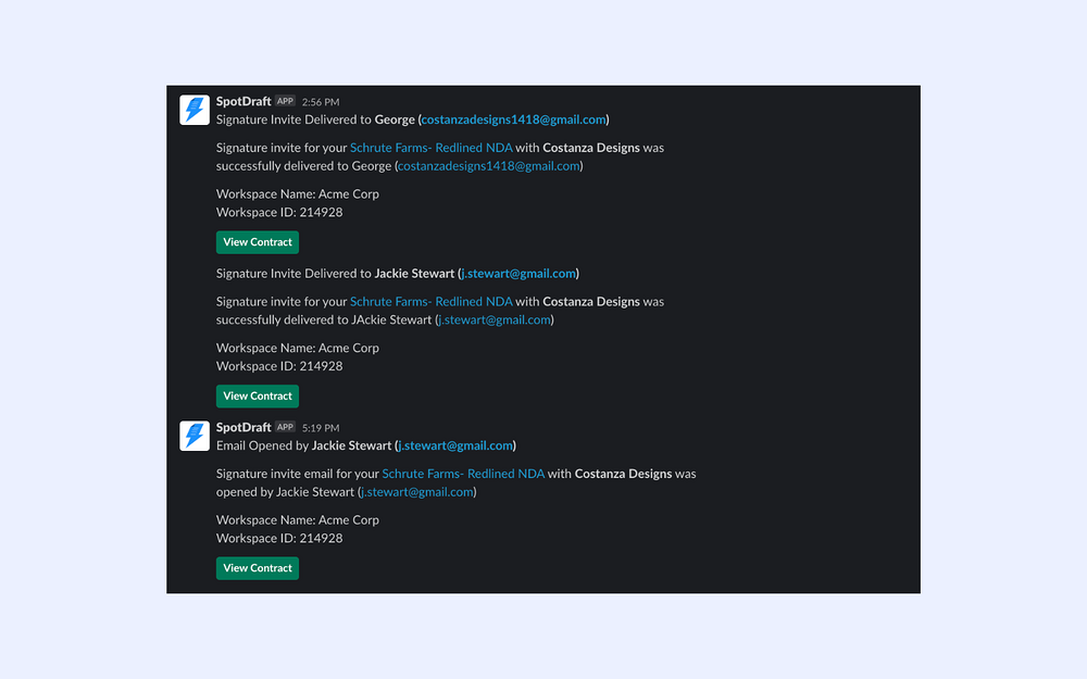 SpotDraft primary marketing image — Finance app on the Slack Marketplace