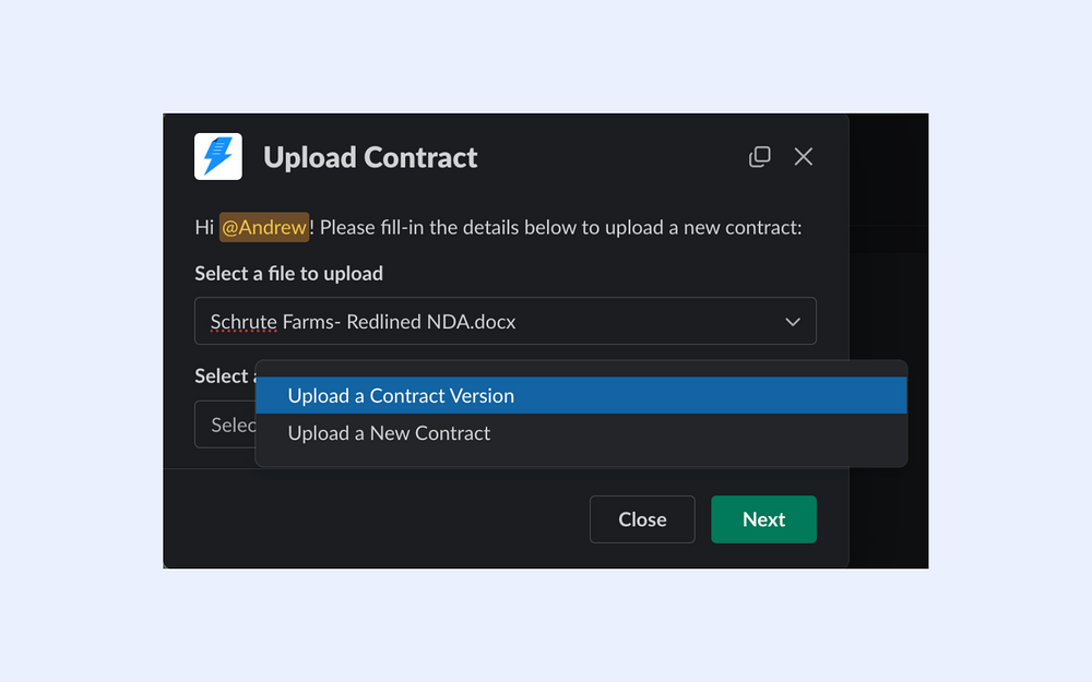 SpotDraft feature detail — Finance app on the Slack Marketplace