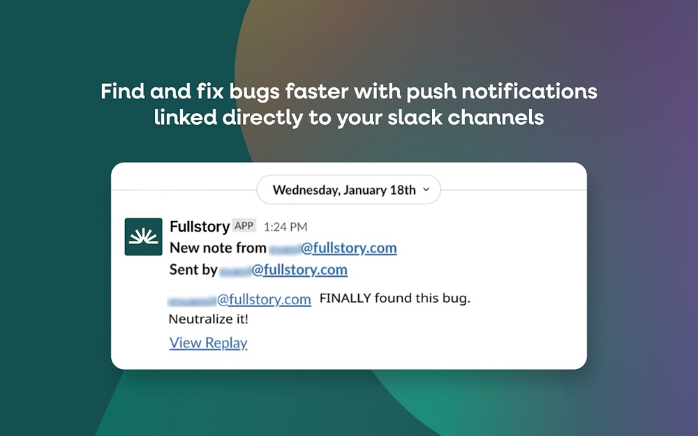 Fullstory dashboard view — Design app on the Slack Marketplace