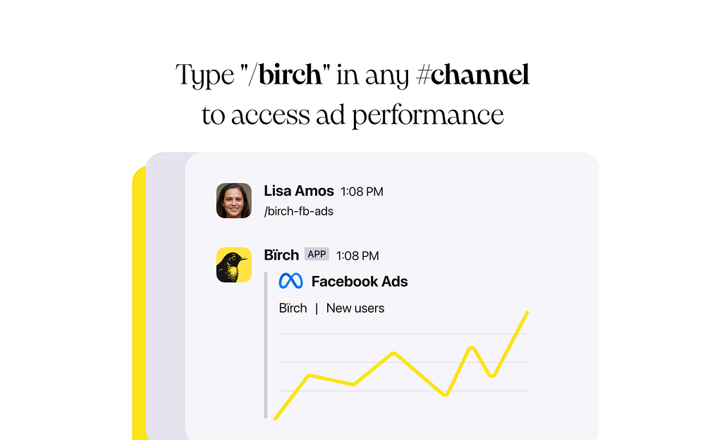 Bïrch settings interface — Marketing app on the Slack Marketplace