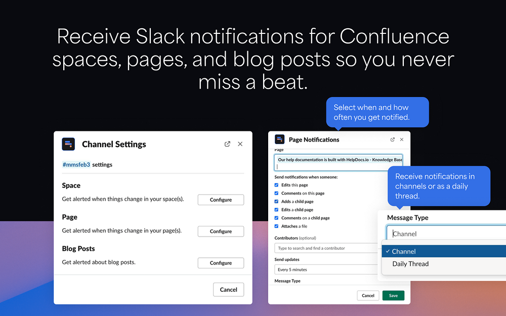 Docs+ for Confluence dashboard view — Project Management app on the Slack Marketplace