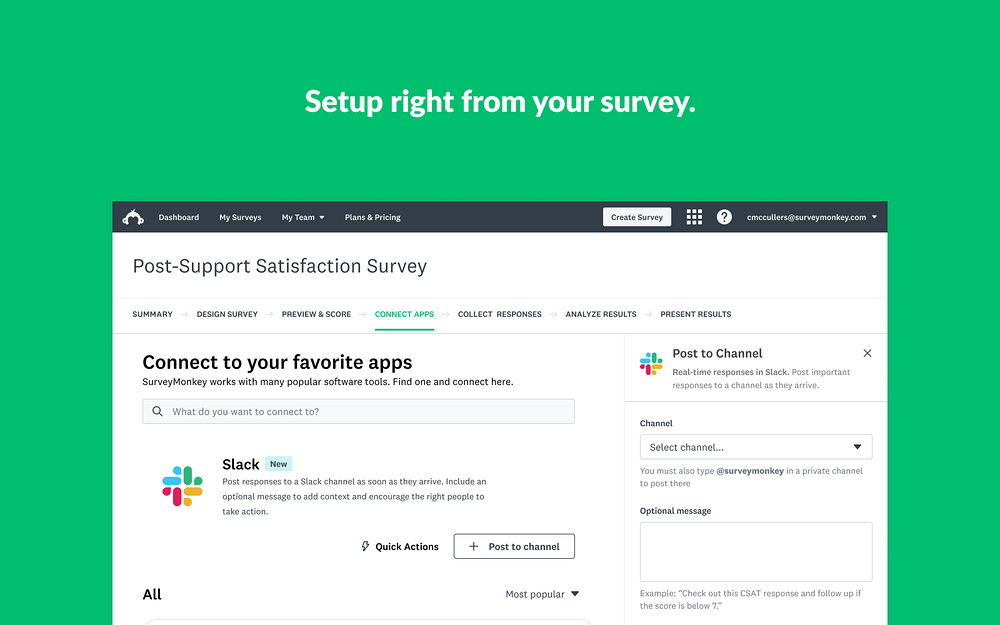 SurveyMonkey: Instant Notifications primary marketing image — Marketing app on the Slack Marketplace