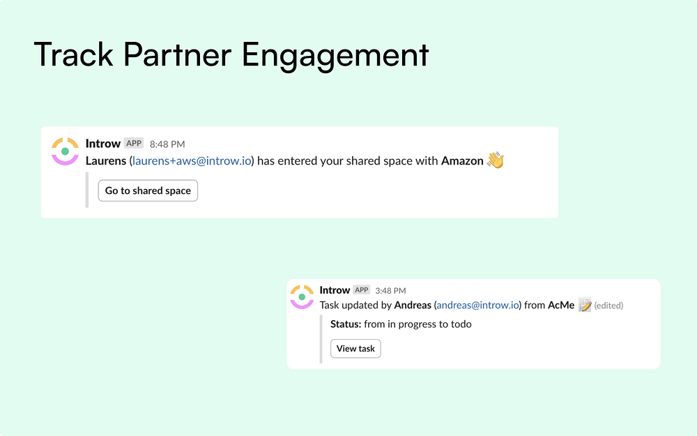Introw dashboard view — Sales app on the Slack Marketplace