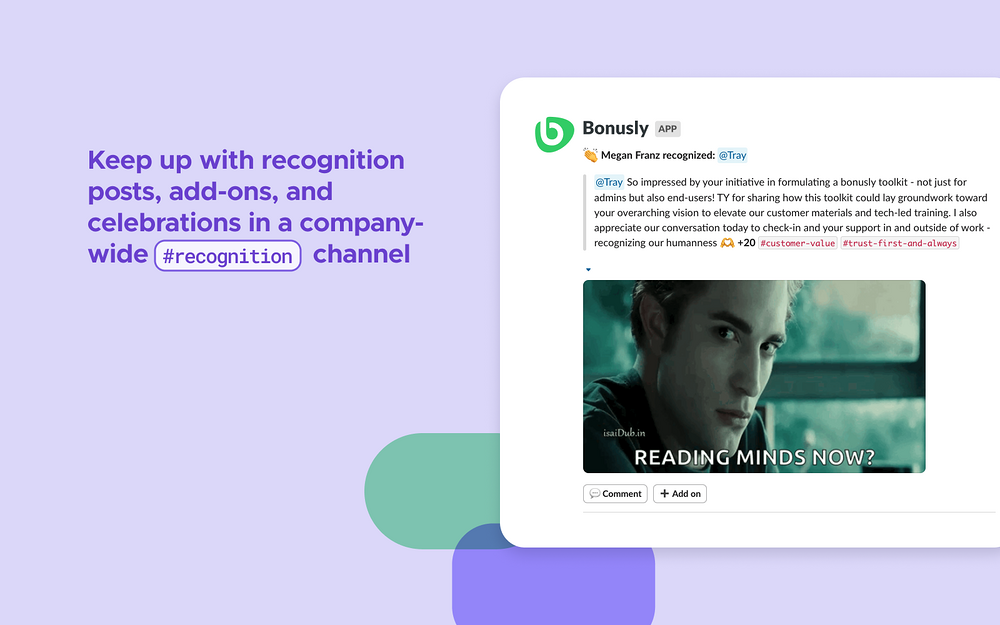 Bonusly feature detail — Social & Fun app on the Slack Marketplace