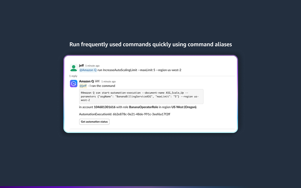 Amazon Q Developer feature detail — Developer Tools app on the Slack Marketplace