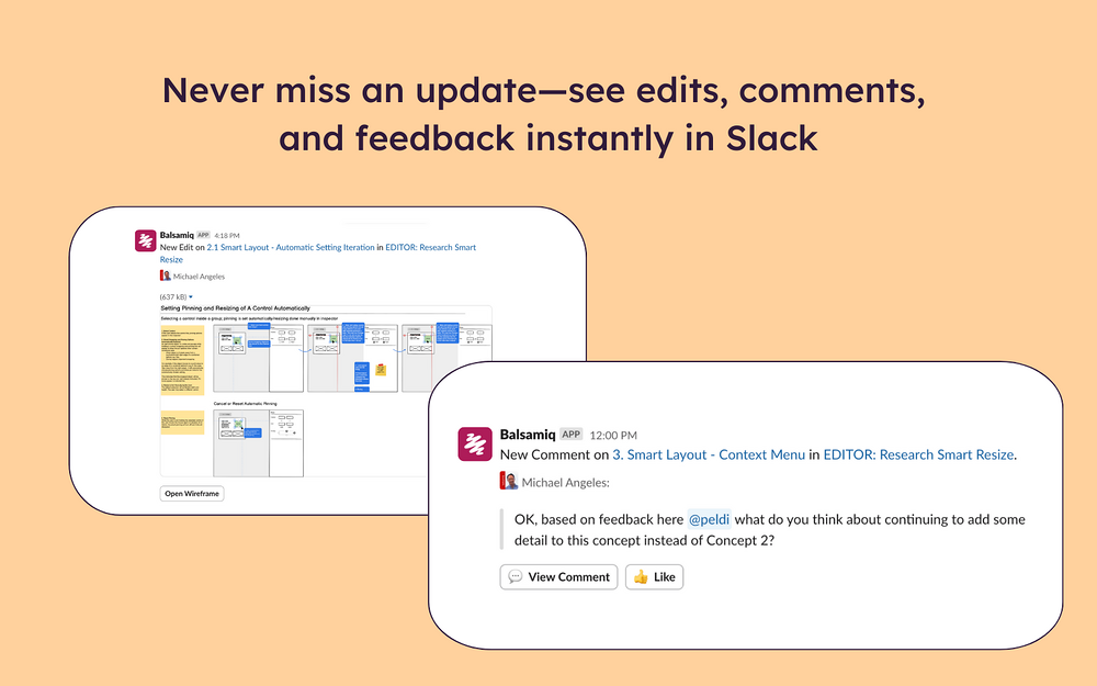 Balsamiq feature detail — Design app on the Slack Marketplace