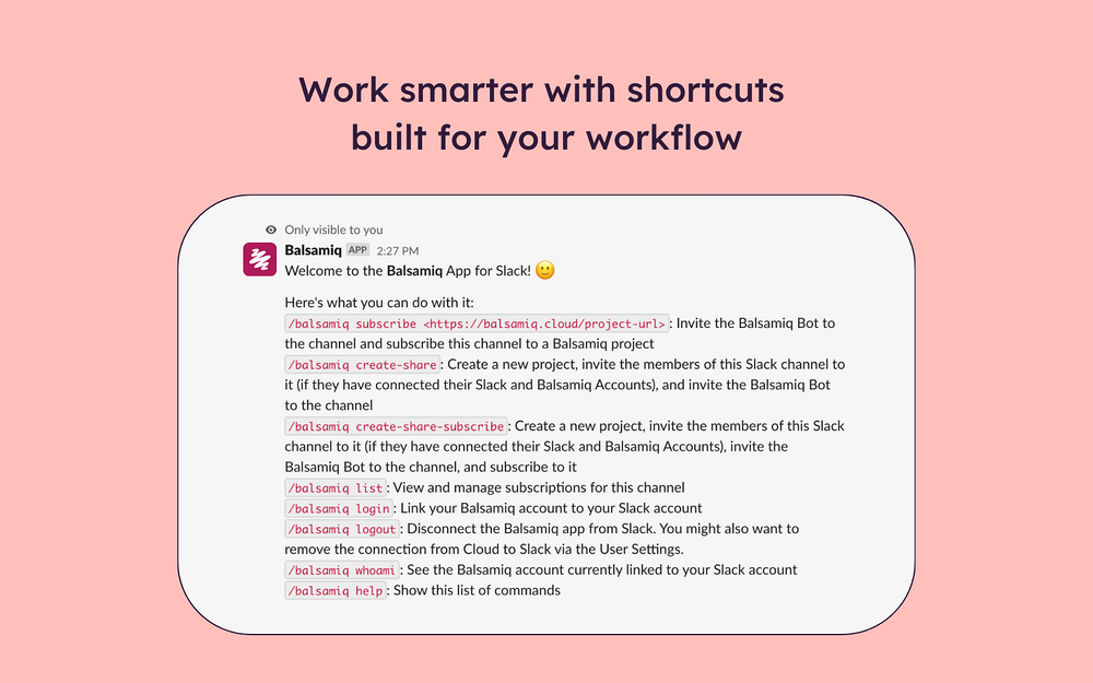 Balsamiq dashboard view — Design app on the Slack Marketplace