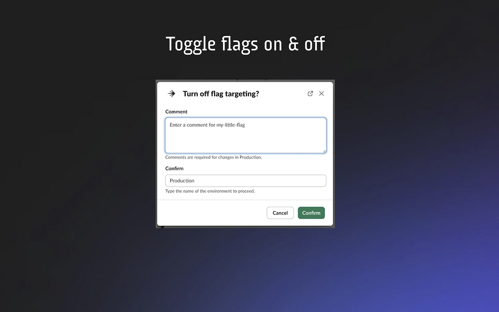 LaunchDarkly feature detail — Analytics app on the Slack Marketplace