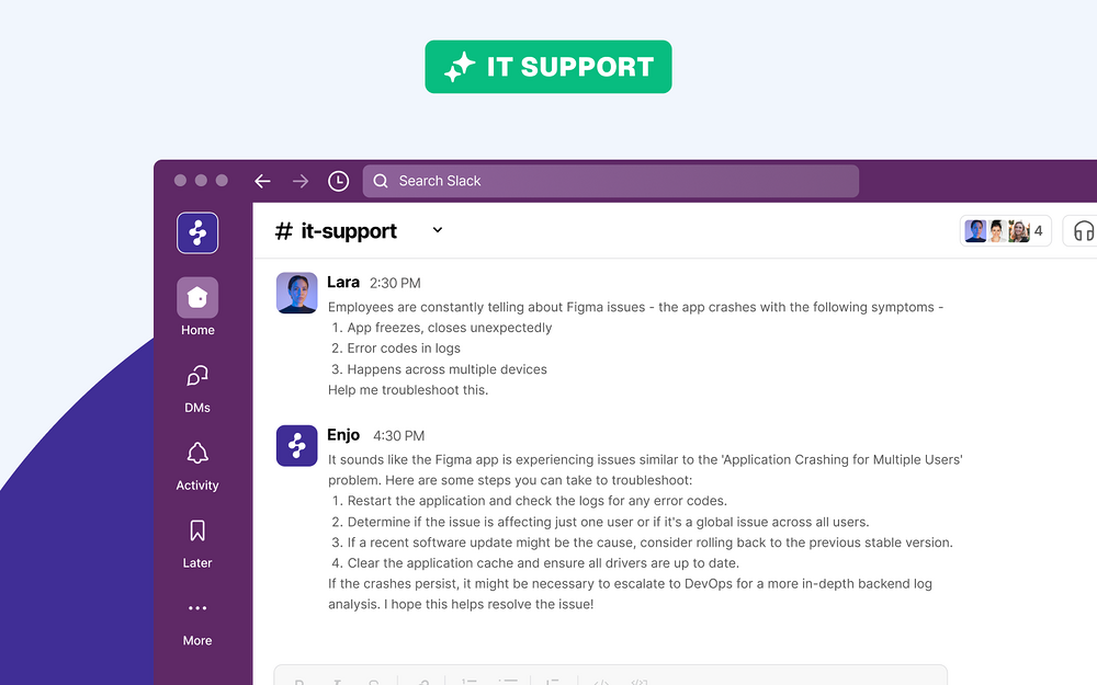 Enjo integration setup — Office Management app on the Slack Marketplace
