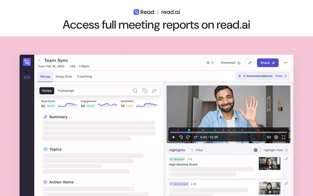 Read AI settings interface — Analytics app on the Slack Marketplace