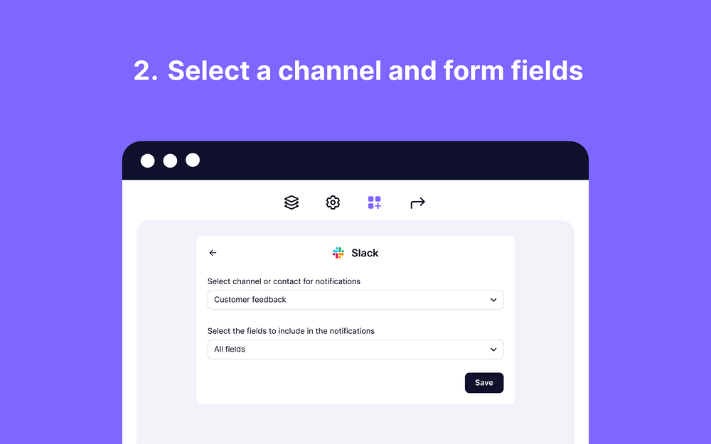 forms.app dashboard view — Marketing app on the Slack Marketplace