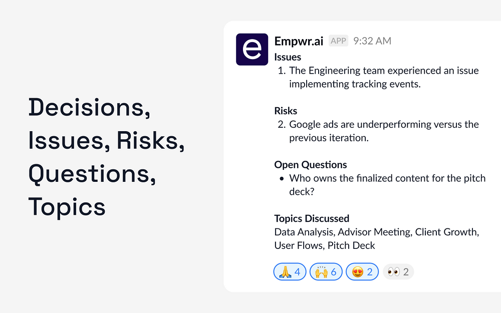 Empwr.ai feature detail — Voice & Video app on the Slack Marketplace