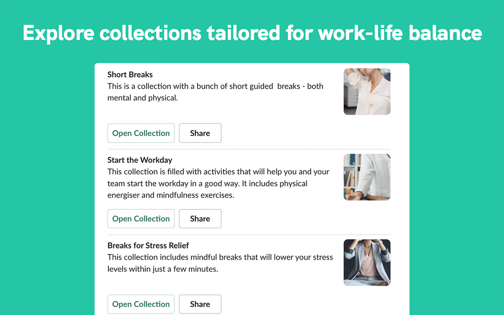 MyMOWO feature detail — Health & Wellness app on the Slack Marketplace