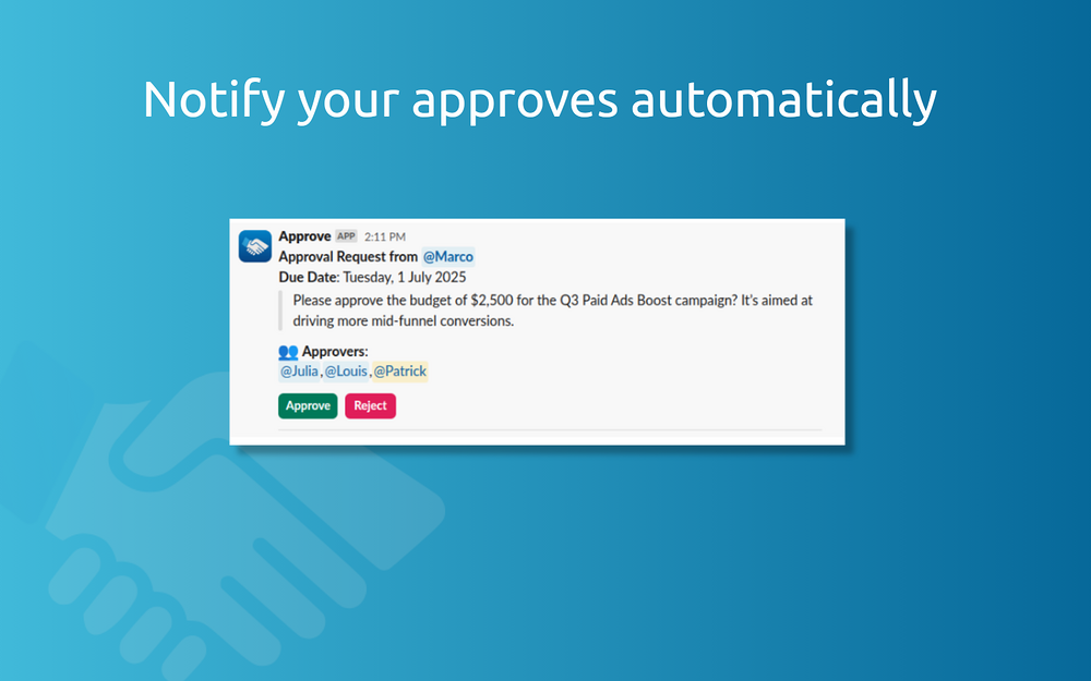 Approve dashboard view — Office Management app on the Slack Marketplace