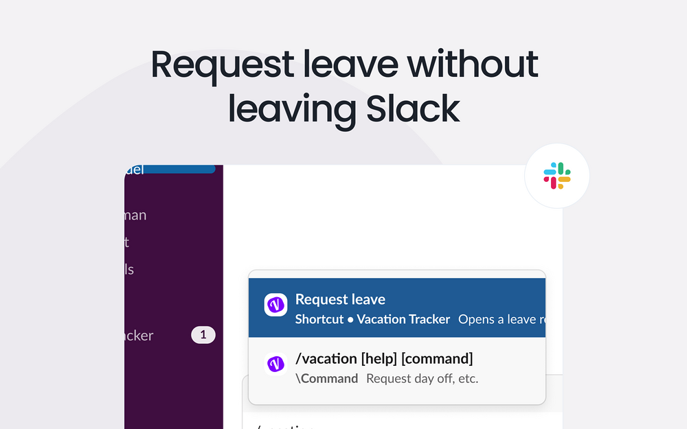 Vacation Tracker | PTO & Leave primary marketing image — Brilliant Bots app on the Slack Marketplace