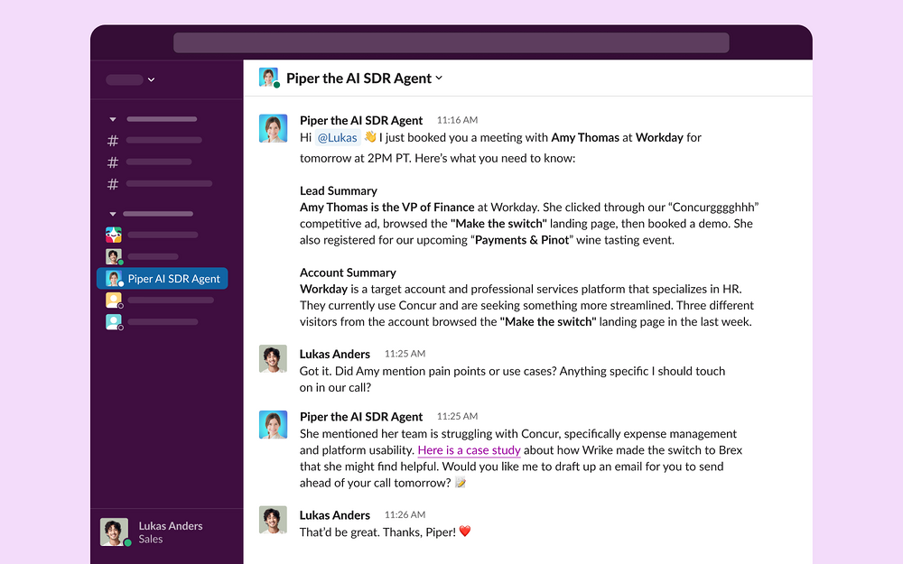 Qualified dashboard view — Marketing app on the Slack Marketplace