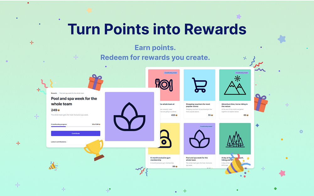 Asante | Recognition & Rewards feature detail — Working from home app on the Slack Marketplace