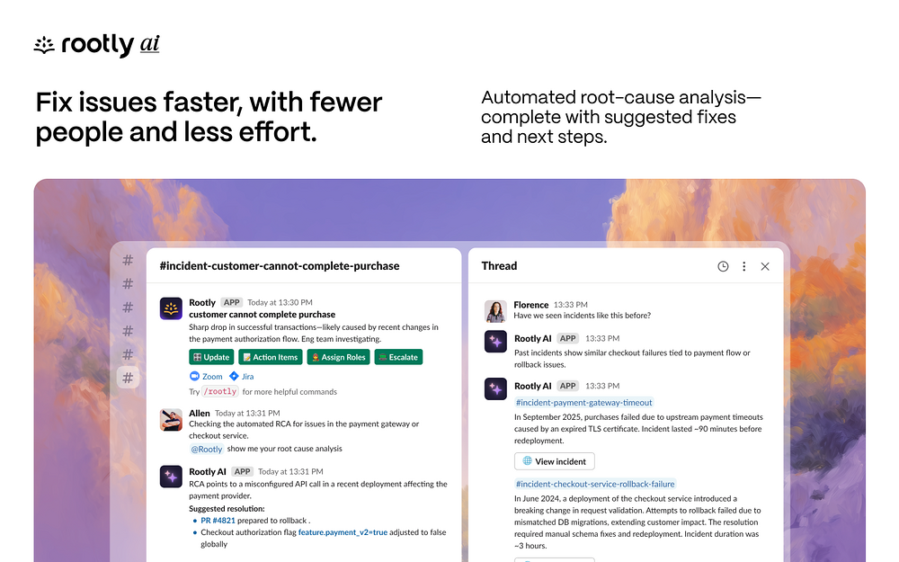 Rootly feature detail — Brilliant Bots app on the Slack Marketplace