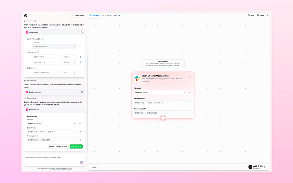 Gumloop feature detail — Sales app on the Slack Marketplace
