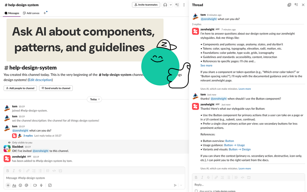 zeroheight feature detail — Design app on the Slack Marketplace