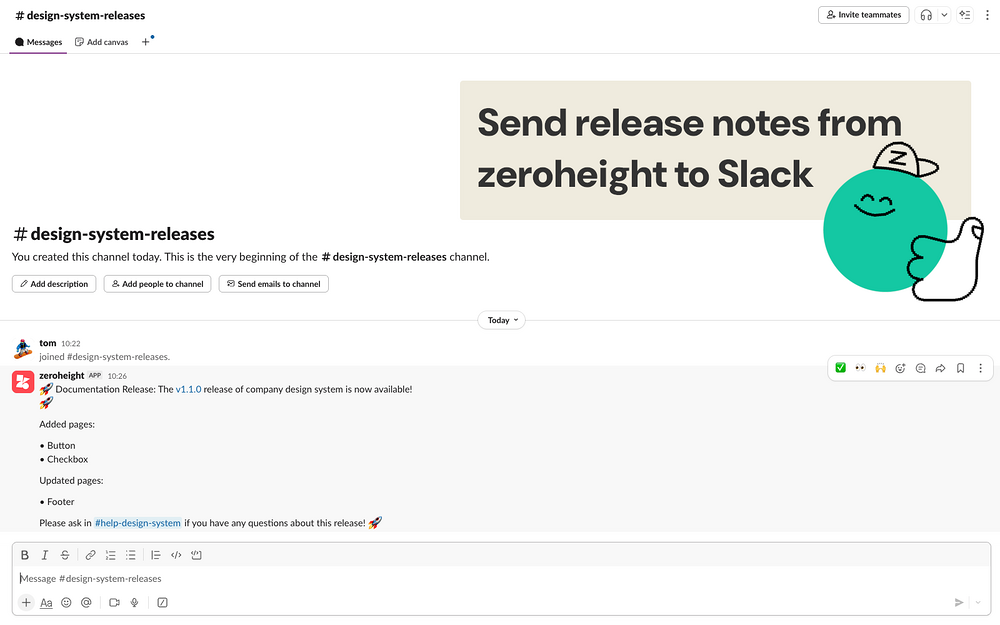 zeroheight primary marketing image — Design app on the Slack Marketplace