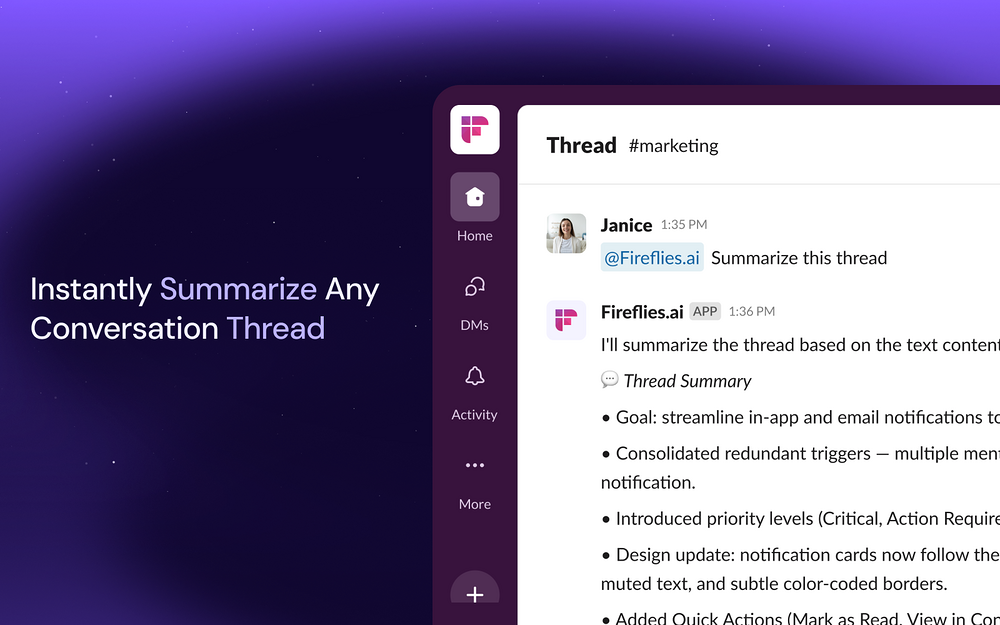 Fireflies.ai integration setup — Sales app on the Slack Marketplace