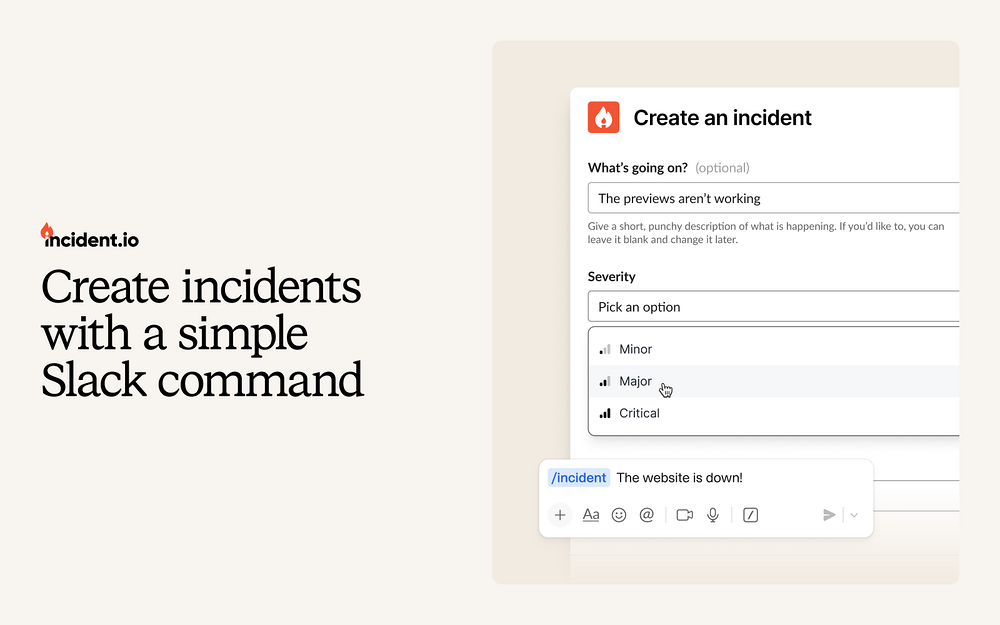 incident.io settings interface — Customer Support app on the Slack Marketplace