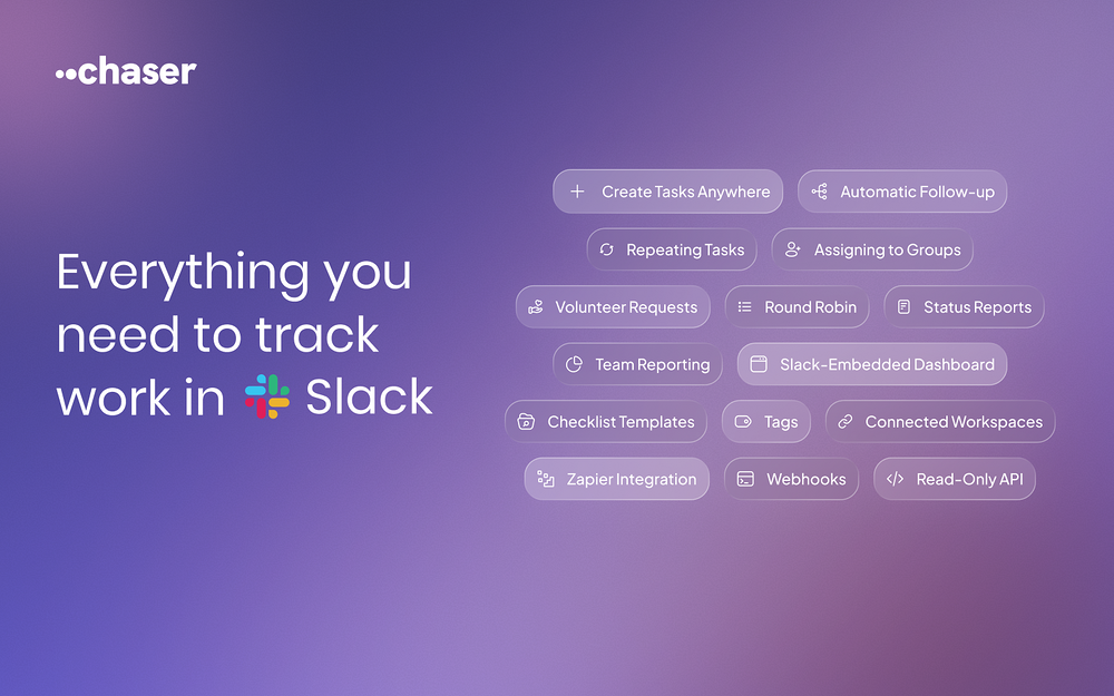 Chaser settings interface — Project Management app on the Slack Marketplace