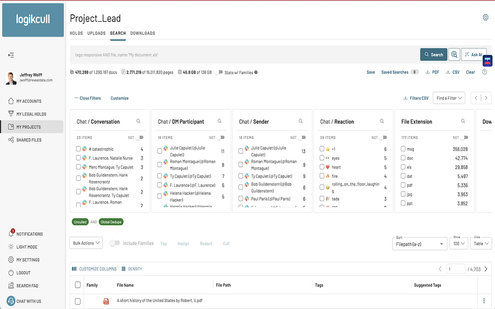Logikcull for Slack mobile preview — Security & Compliance app on the Slack Marketplace