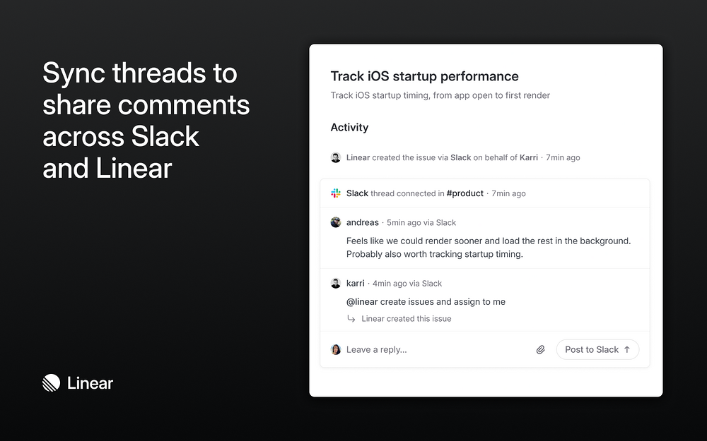 Linear dashboard view — Developer Tools app on the Slack Marketplace