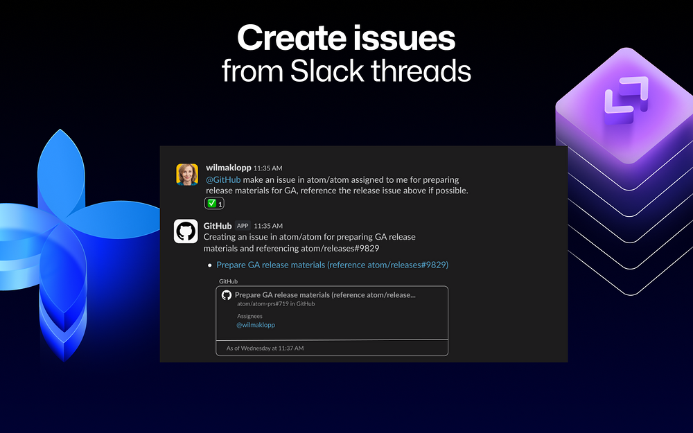 GitHub settings interface — Developer Tools app on the Slack Marketplace